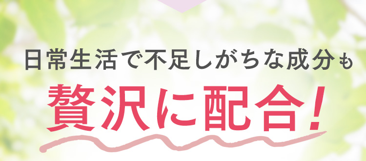 日常生活で不足しがちな成分も贅沢に配合！