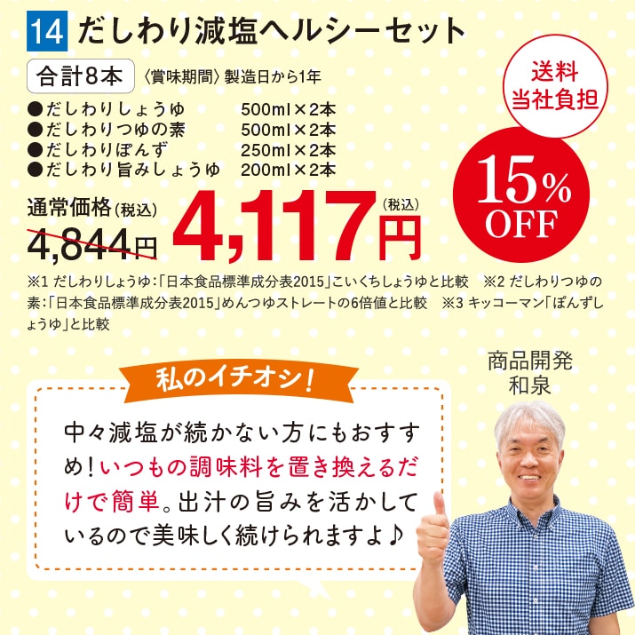 だしわり減塩ヘルシーセット 【15%オフ】