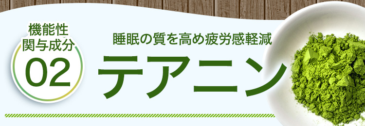機能性関与成分02 睡眠の質を高め疲労感軽減テアニン