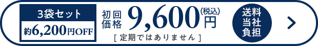 3袋セット約6,200円OFF 初回価格9,600円（税込）送料無料 定期ではありません