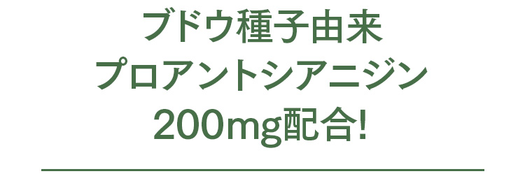 ブドウ種子由来プロアントシアニジン200mg配合!