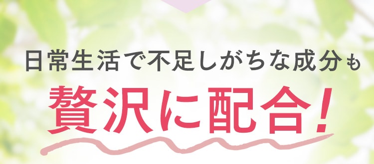 日常生活で不足しがちな成分も贅沢に配合！