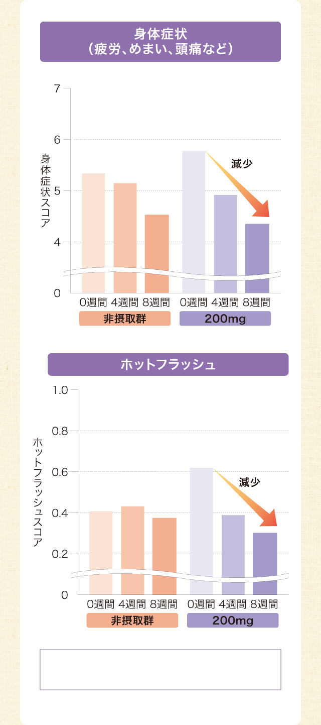 身体症状（疲労、めまい、頭痛など）／ホットフラッシュ