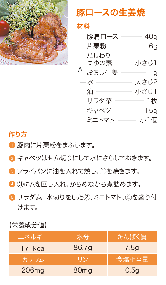 豚ロースの生姜焼