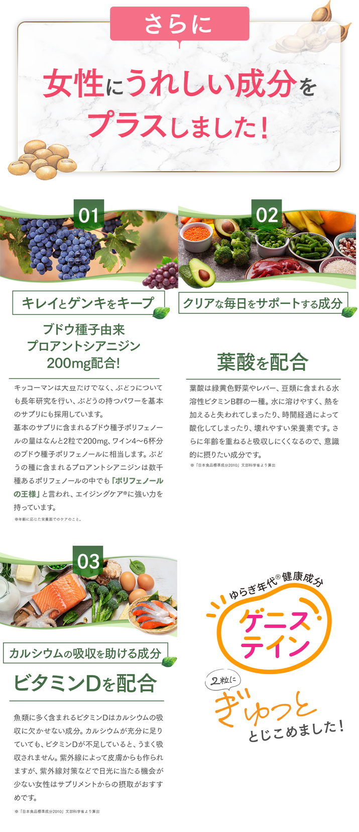 Point 3 さらに意識して補いたい2つの成分を配合