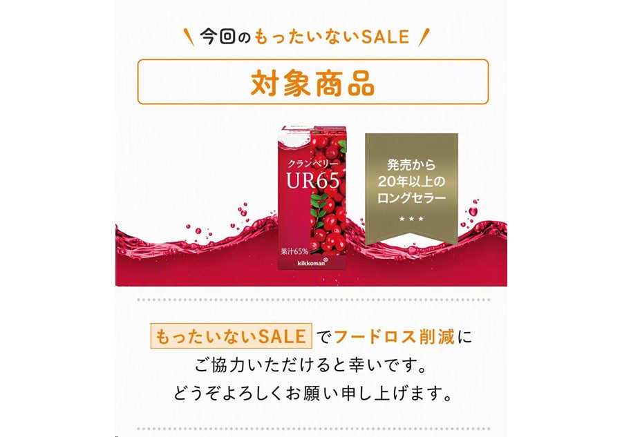 今回のもったいないSALE 「クランベリーUR65」シリーズ